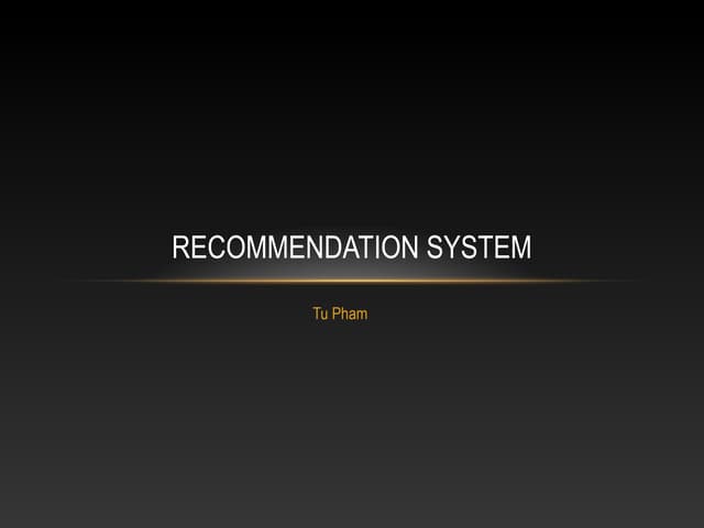 Recommendation system for ecommerce