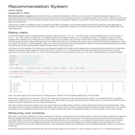 Recommendation Systems with R