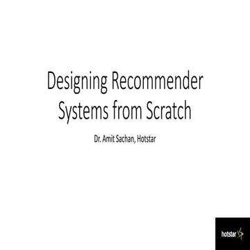 Design Recommender systems from scratch