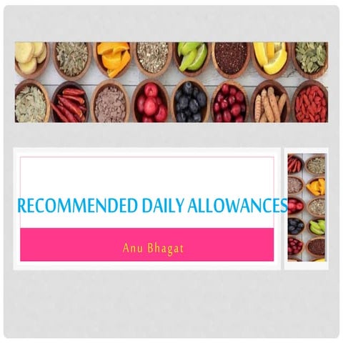 Recommended daily allowances anu