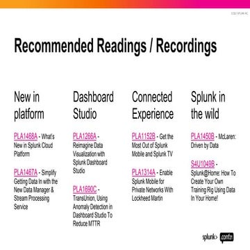Recommended .conf21 Sessions