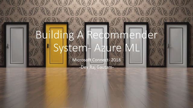 Recommender System Using AZURE ML