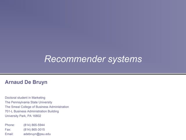 Recommender systems