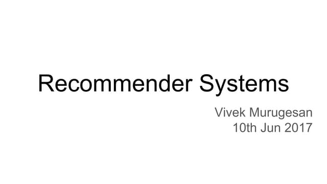 Recommender systems