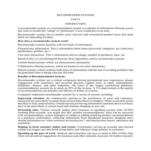 Recommender system definition, types with examples