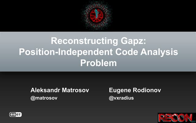 Reconstructing Gapz: Position-Independent Code Analysis Problem