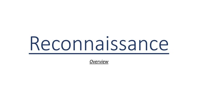 Reconnaissance