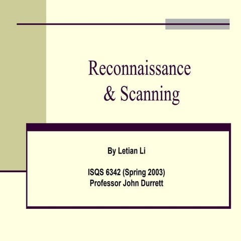 Reconnaissance & Scanning