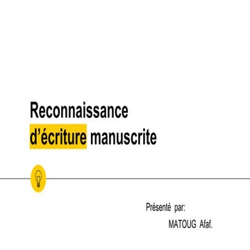 Reconnaissance d'ecriture manuscrite