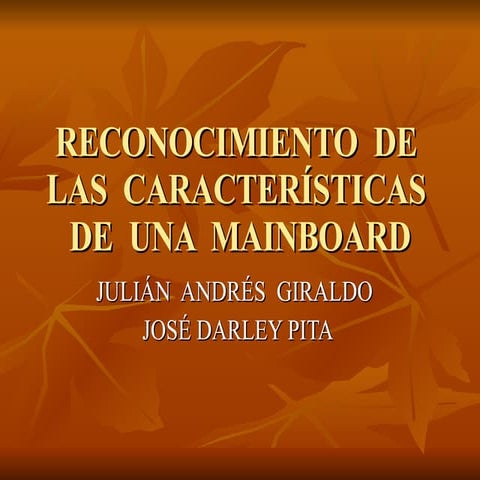 Reconocimiento  De  Las  CaracteríSticas  De  Una  Mainboard