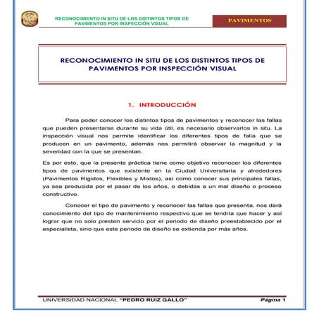 Reconocimiento de pavimentos por inspección visual