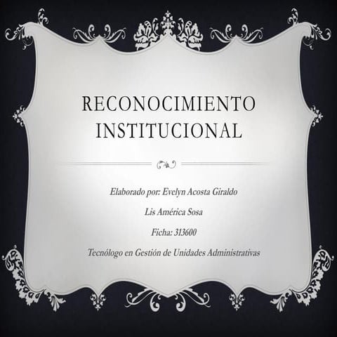 Reconocimiento institucional
