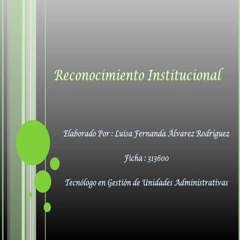 Reconocimiento institucional
