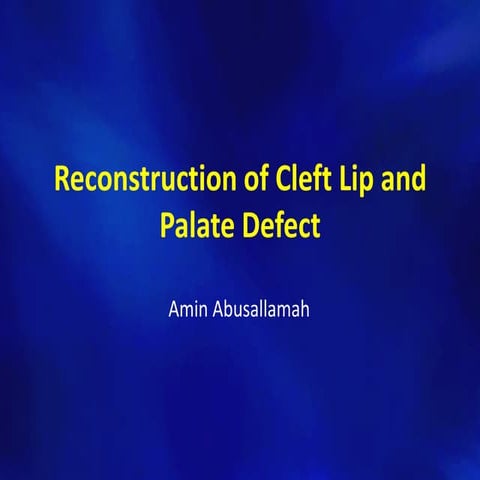 Reconstruction of cleft lip and palate defect