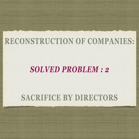 Reconstruction of Companies solved problem