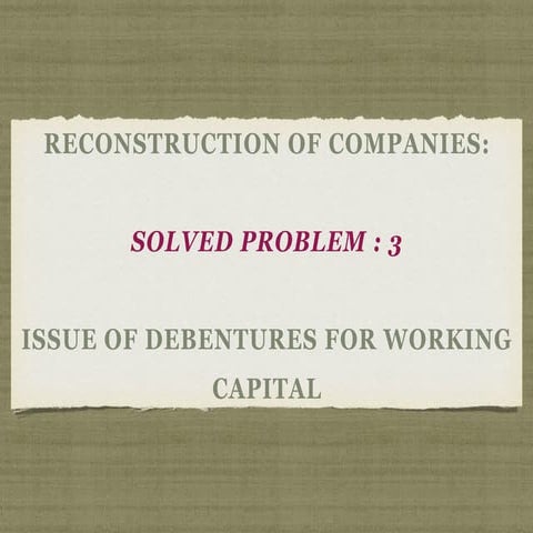 Reconstruction of companies solved problem