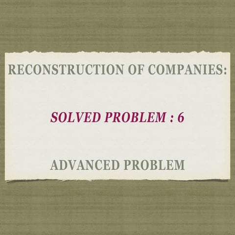 Reconstruction of companies solved problem