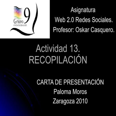 Recopilación actividad 13 web 2.0 RS