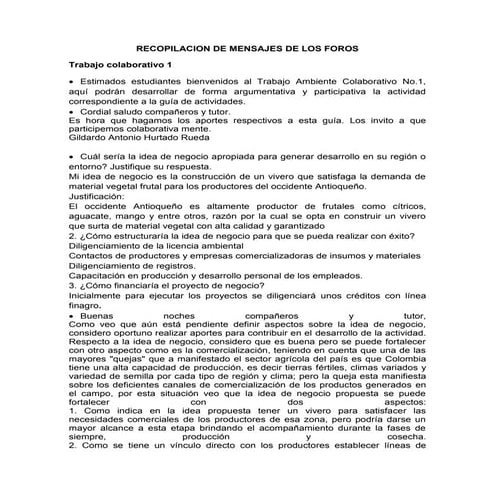 Recopilacion de mensajes