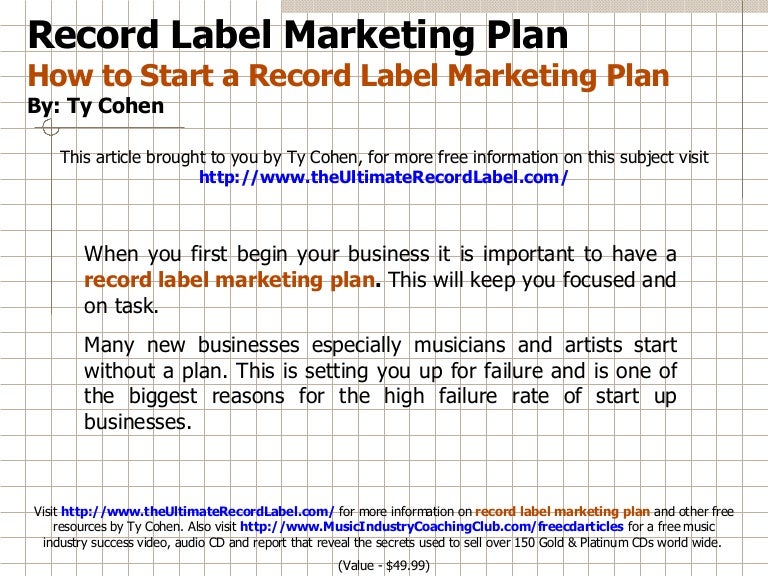 business plan to start a record label