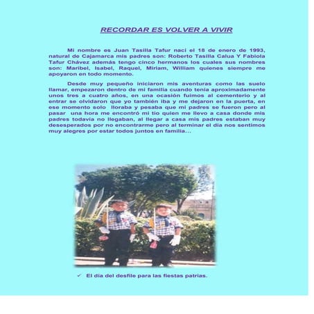 Recordar es volver a vivir