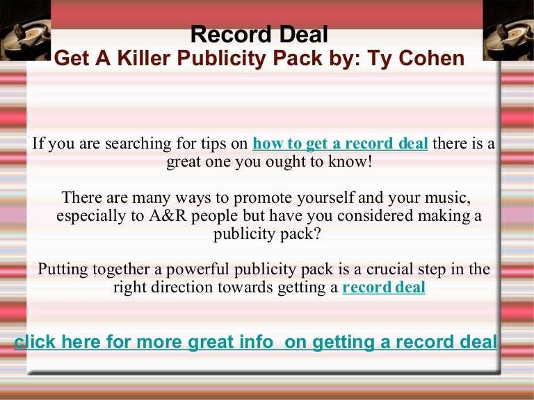 How to Get a Record Deal