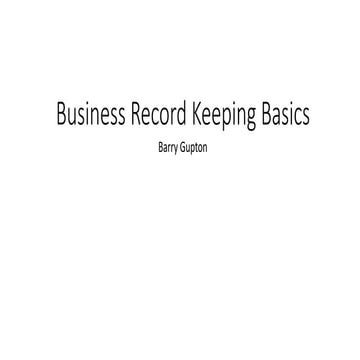 2016 Business of Farming Conference: Record Keeping Basics
