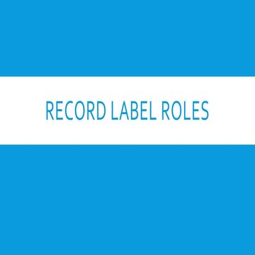 Structure of a major record label | PPT