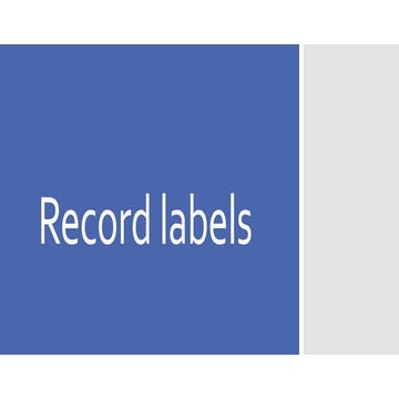 Major Record Label Powerpoint - JLS | PPTX