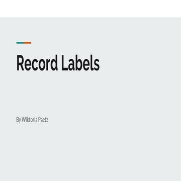 What is a record label | PPTX