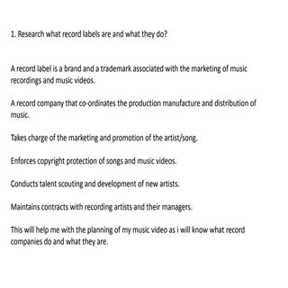 Record labels and permissison