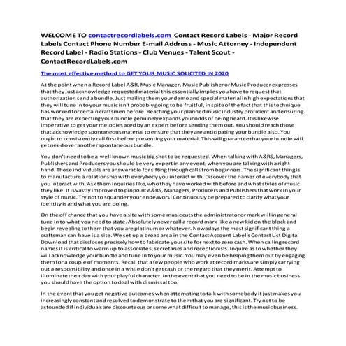 record label emails | DOCX