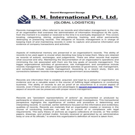 Record Management Storage.docx