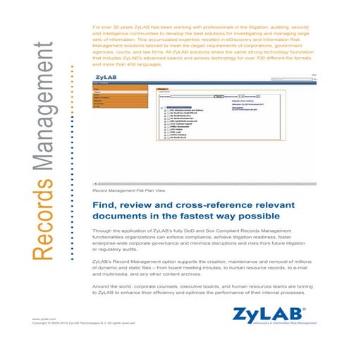 ZyLAB’s Record Management