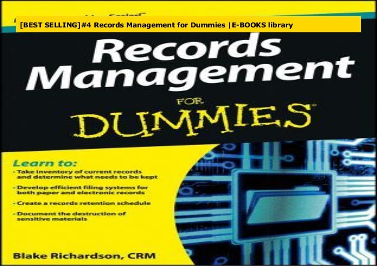 [BEST SELLING]4 Records Management for Dummies EBOOKS library