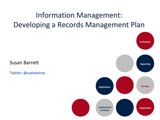 Information Management: Developing a Records Management Plan