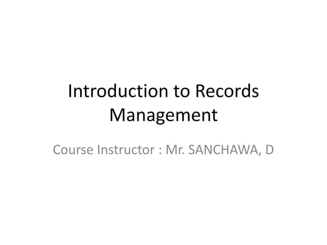 INTRODUCTION TO RECORDS 