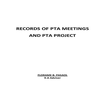 Records of pta meetings