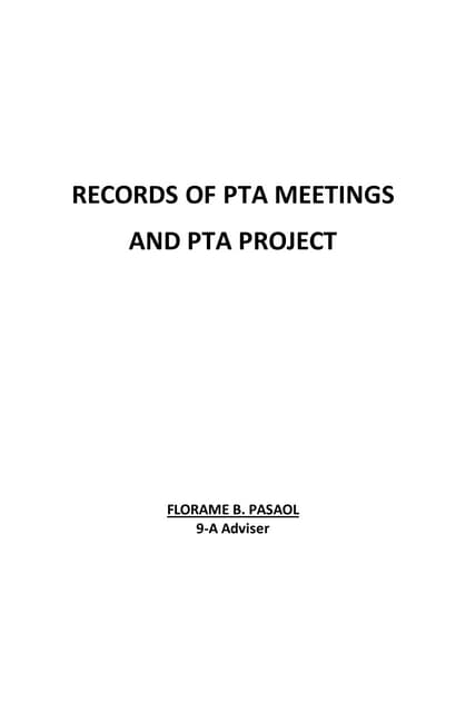 Records of pta meetings