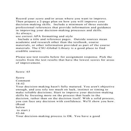 Record your score andor areas where you want to improve. Then pre.docx