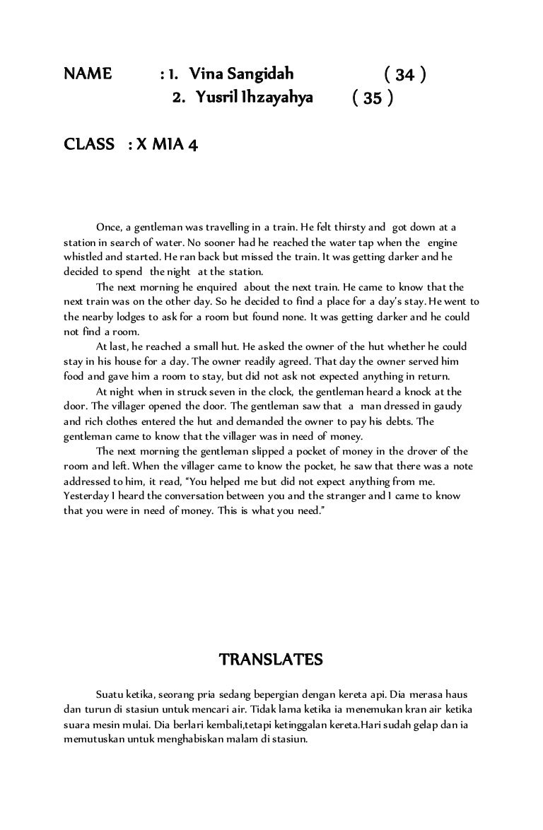 Recount text bhs. inggris