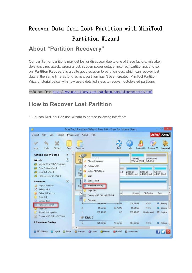 Minitool Partition Wizard Recovery