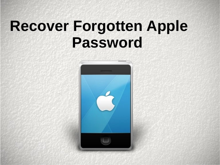 Recover forgotten apple password
