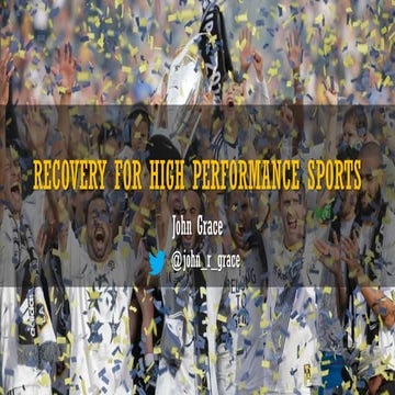 Recovery for High Performance Sports