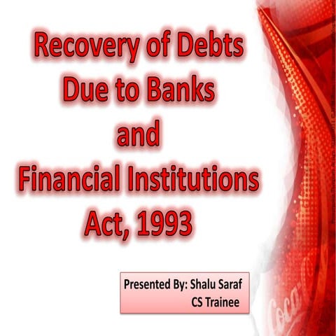Recovery of debt due to bank and financial institutions, 1993