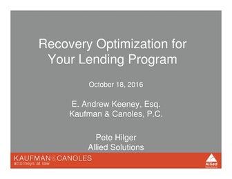 Recovery Optimization for Your Lending Program