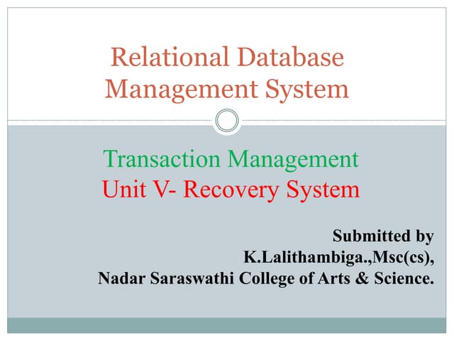 Recovery system