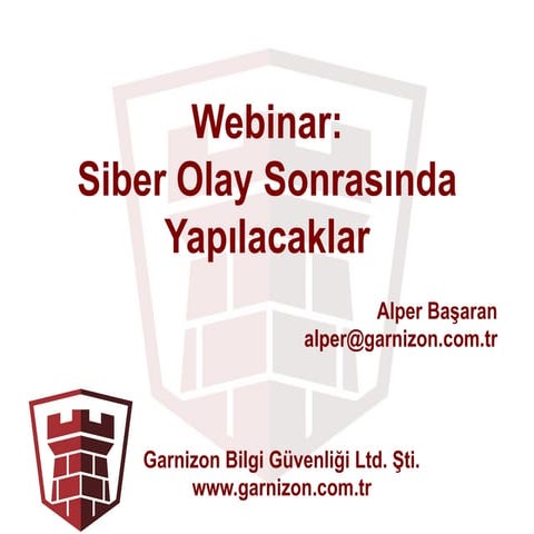 RECOVERY: Olay sonrası sistemleri düzeltmek