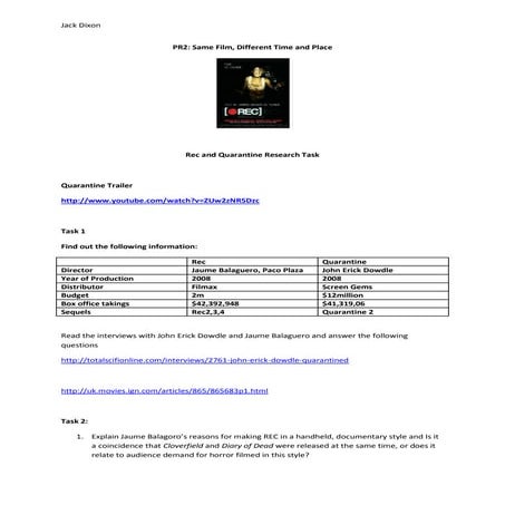 Rec quarantine worksheet