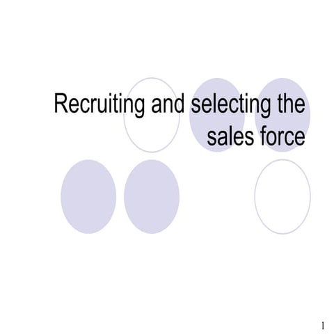 Recruiting and selecting the sales force